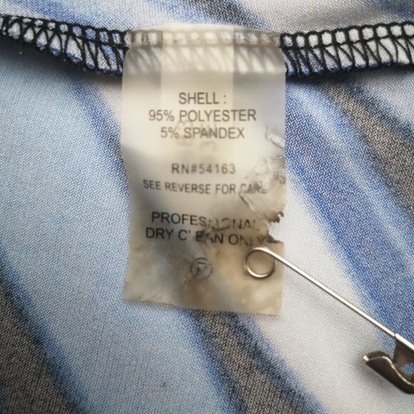 Calvin Klein Ladies Size Large Blue & Black Cowl Neck Sleeveless Top - Picture 5 of 7